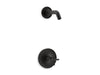 KOHLER K-TLS14422-3 Purist Rite-Temp shower trim kit with cross handle, without showerhead, matte black