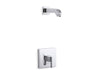 KOHLER K-TLS14670-4 Loure Rite-Temp shower valve trim with lever handle, less showerhead, polished chrome