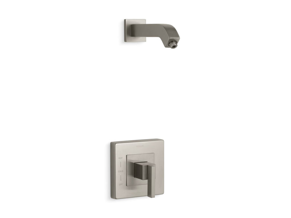 KOHLER K-TLS14670-4 Loure Rite-Temp shower valve trim with lever handle, less showerhead, vibrant brushed nickel