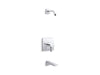 KOHLER K-TLS23502-4 Parallel Rite-Temp bath and shower trim kit, without showerhead, polished chrome