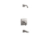 KOHLER K-TLS23502-4 Parallel Rite-Temp bath and shower trim kit, without showerhead, vibrant titanium