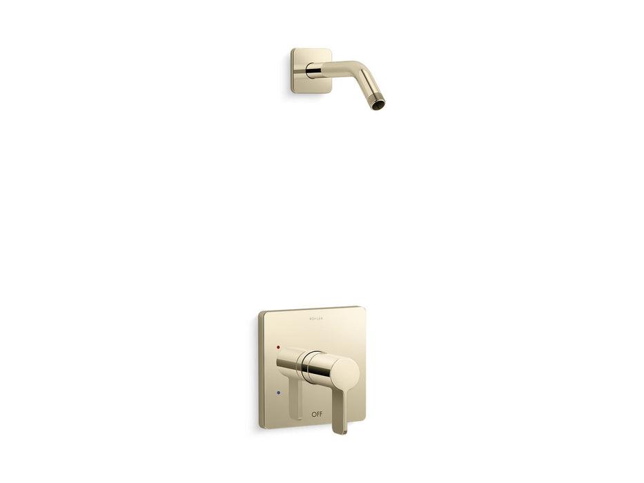 KOHLER K-TLS23503-4 Parallel Rite-Temp shower trim kit, without showerhead, vibrant french gold
