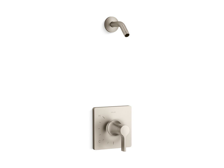 KOHLER K-TLS28128-4 Venza Rite-Temp Shower Trim Kit, Without Showerhead, vibrant brushed nickel