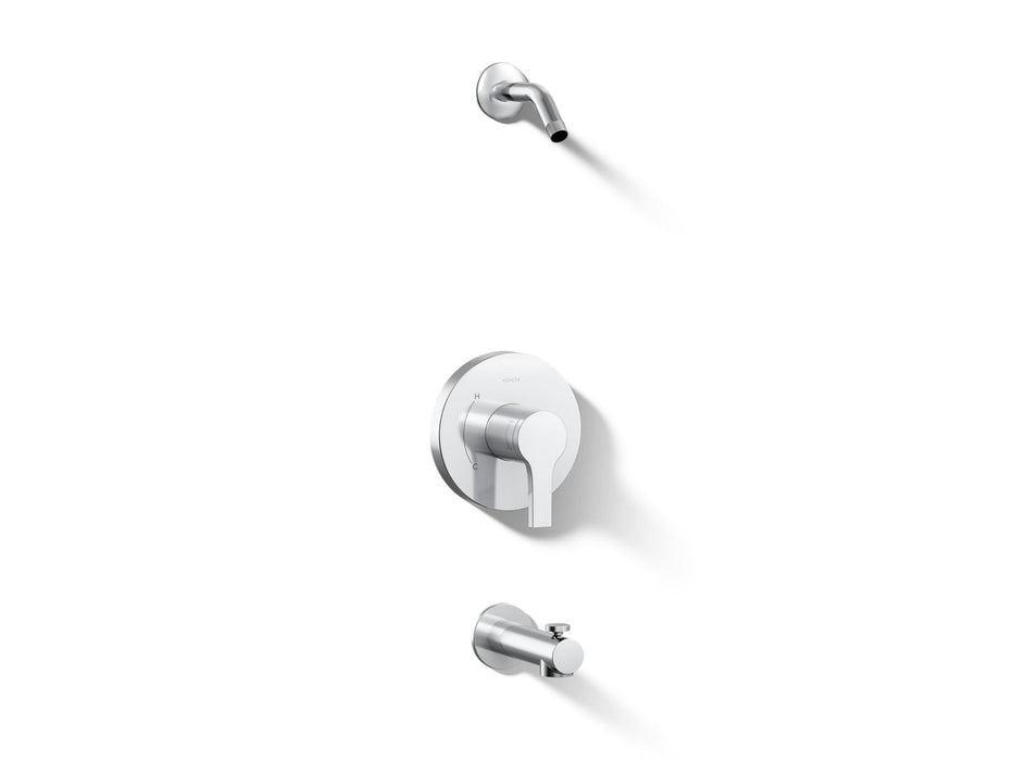KOHLER K-TLS35322-4 Elate Rite-Temp Bath and Shower Trim Kit, Without Showerhead, polished chrome