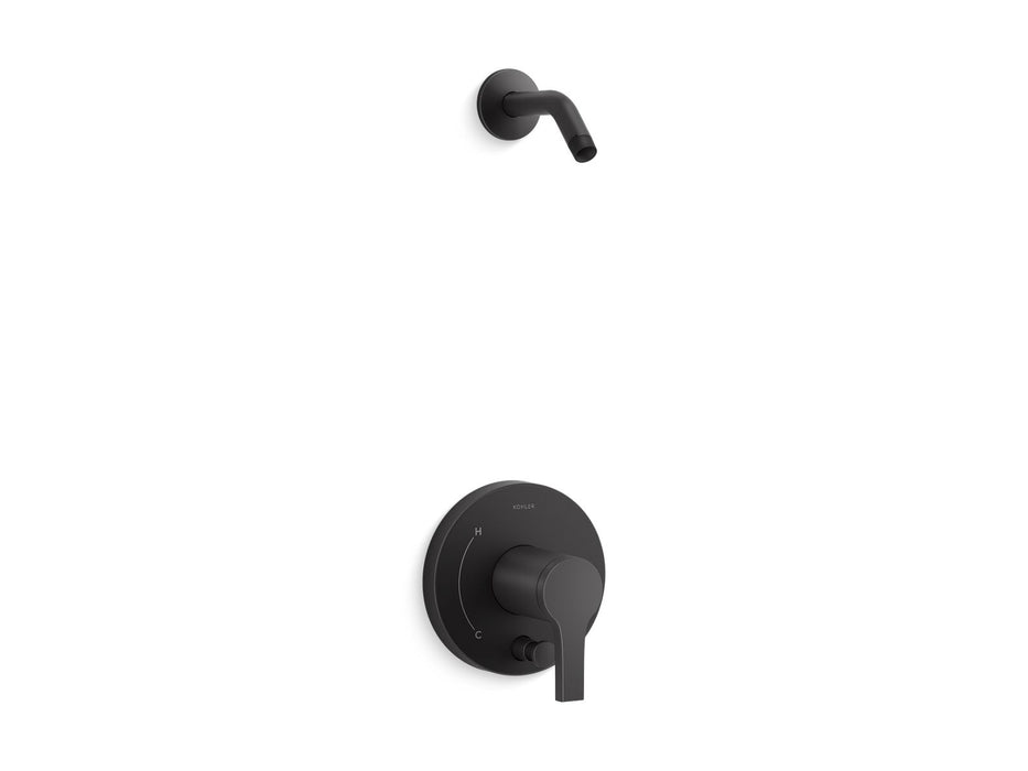 KOHLER K-TLS35326-4 Elate Rite-Temp Shower Trim Kit with Push-button Diverter, Without Showerhead, matte black