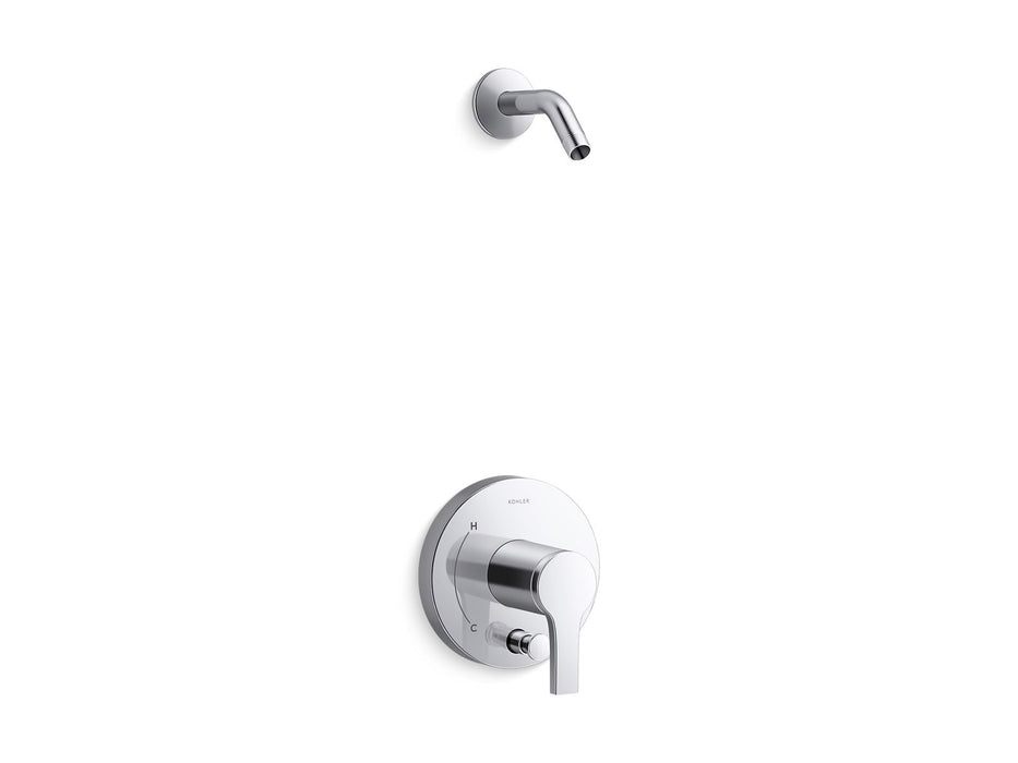 KOHLER K-TLS35326-4 Elate Rite-Temp Shower Trim Kit with Push-button Diverter, Without Showerhead, polished chrome