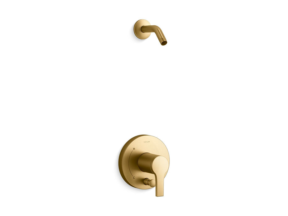 KOHLER K-TLS35326-4 Elate Rite-Temp Shower Trim Kit with Push-button Diverter, Without Showerhead, vibrant brushed...