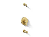 KOHLER K-TLS35327-4 Elate Rite-Temp Bath and Shower Trim Kit with Push-button Diverter, Without Showerhead, vibrant...