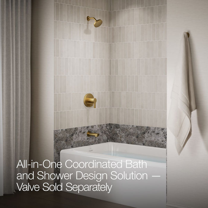 KOHLER K-TLS35327-4 Elate Rite-Temp Bath and Shower Trim Kit with Push-button Diverter, Without Showerhead, vibrant...
