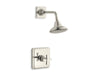 KOHLER K-TS13134-3A Pinstripe Pure Rite-Temp Shower Trim Kit with Cross Handle, 2.5 GPM, vibrant polished nickel