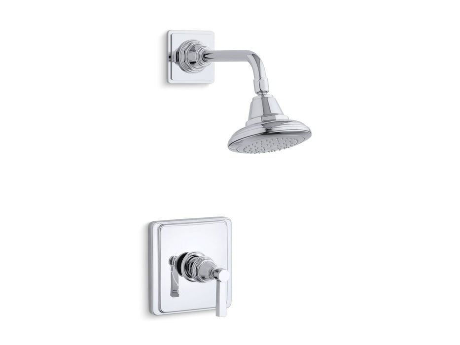 KOHLER K-TS13134-4A Pinstripe Pure Rite-Temp Shower Trim Kit with Lever Handle, 2.5 GPM, polished chrome