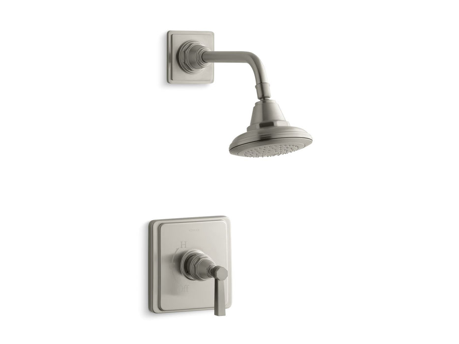 KOHLER K-TS13134-4A Pinstripe Pure Rite-Temp Shower Trim Kit with Lever Handle, 2.5 GPM, vibrant brushed nickel