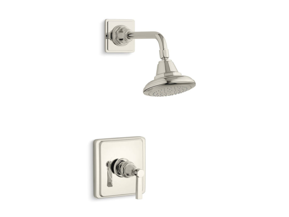 KOHLER K-TS13134-4A Pinstripe Pure Rite-Temp Shower Trim Kit with Lever Handle, 2.5 GPM, vibrant polished nickel