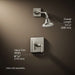 3/4 view of product with dimensions