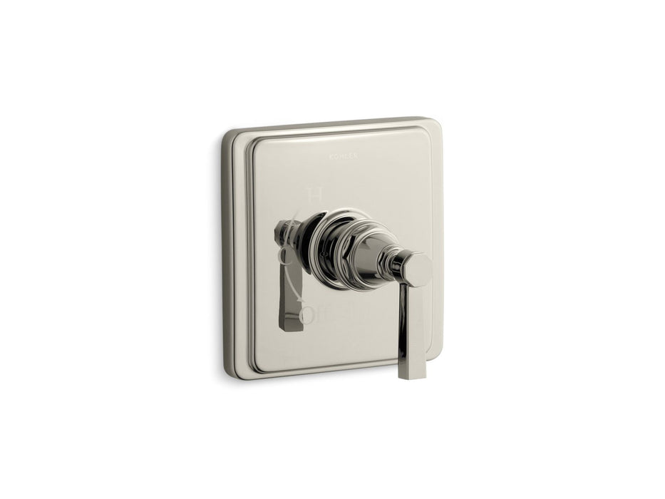 KOHLER K-TS13135-4A Pinstripe Pure Rite-Temp valve trim with lever handle, vibrant polished nickel