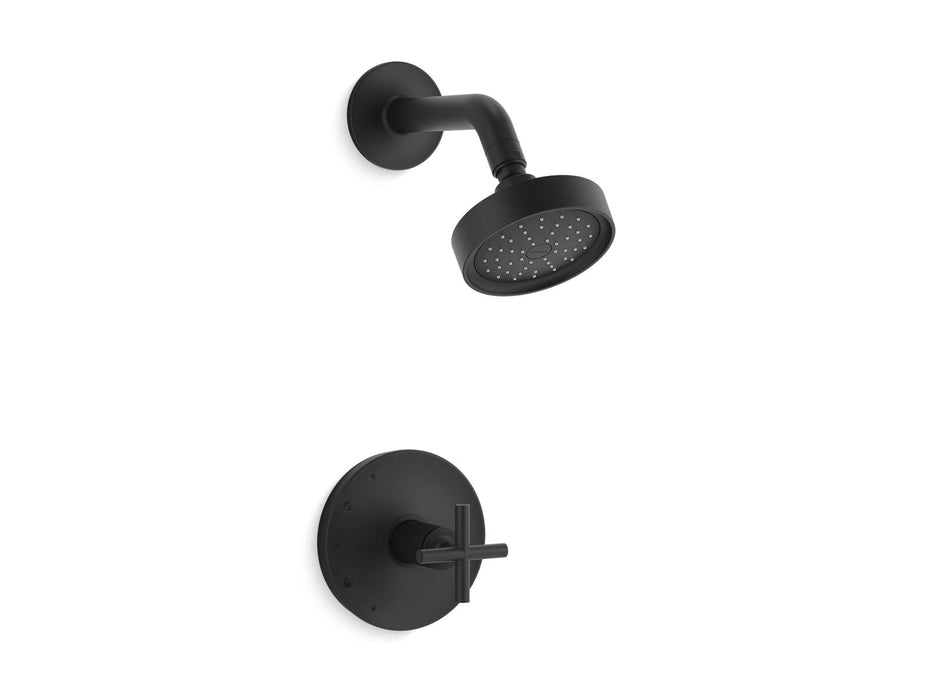 KOHLER K-TS14422-3G Purist Rite-Temp shower trim kit with cross handle, 1.75 gpm, matte black
