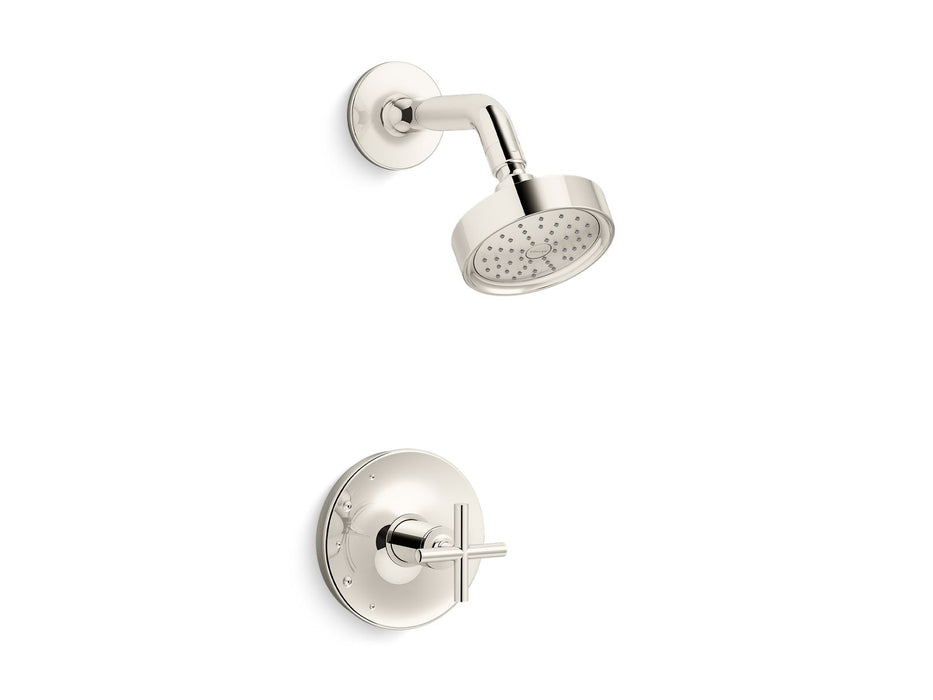 KOHLER K-TS14422-3G Purist Rite-Temp shower trim kit with cross handle, 1.75 gpm, vibrant polished nickel