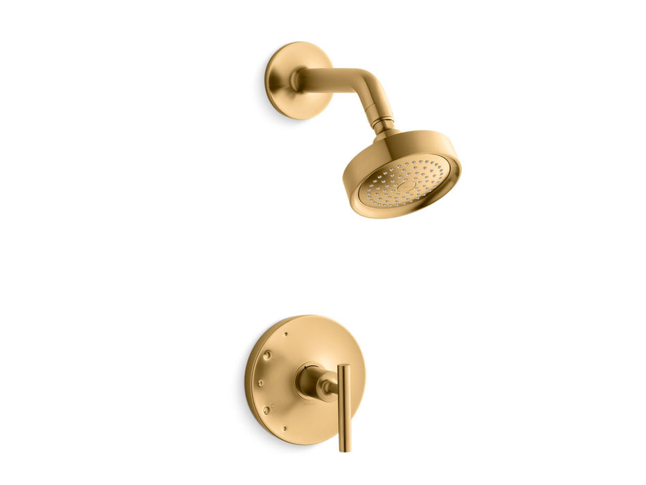KOHLER K-TS14422-4 Purist Rite-Temp Shower Trim Kit with Lever Handle, 2.5 GPM, vibrant brushed moderne brass