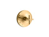 KOHLER K-TS14423-3 Purist Rite-Temp Valve Trim with Cross Handle, vibrant brushed moderne brass