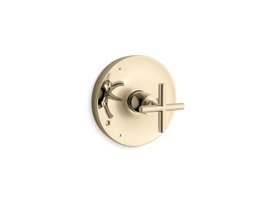 KOHLER K-TS14423-3 Purist Rite-Temp valve trim with cross handle, vibrant french gold