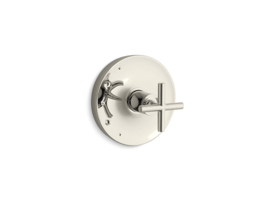 KOHLER K-TS14423-3 Purist Rite-Temp Valve Trim with Cross Handle, vibrant polished nickel