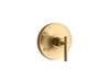 KOHLER K-TS14423-4 Purist Rite-Temp valve trim with lever handle, vibrant moderne brushed gold