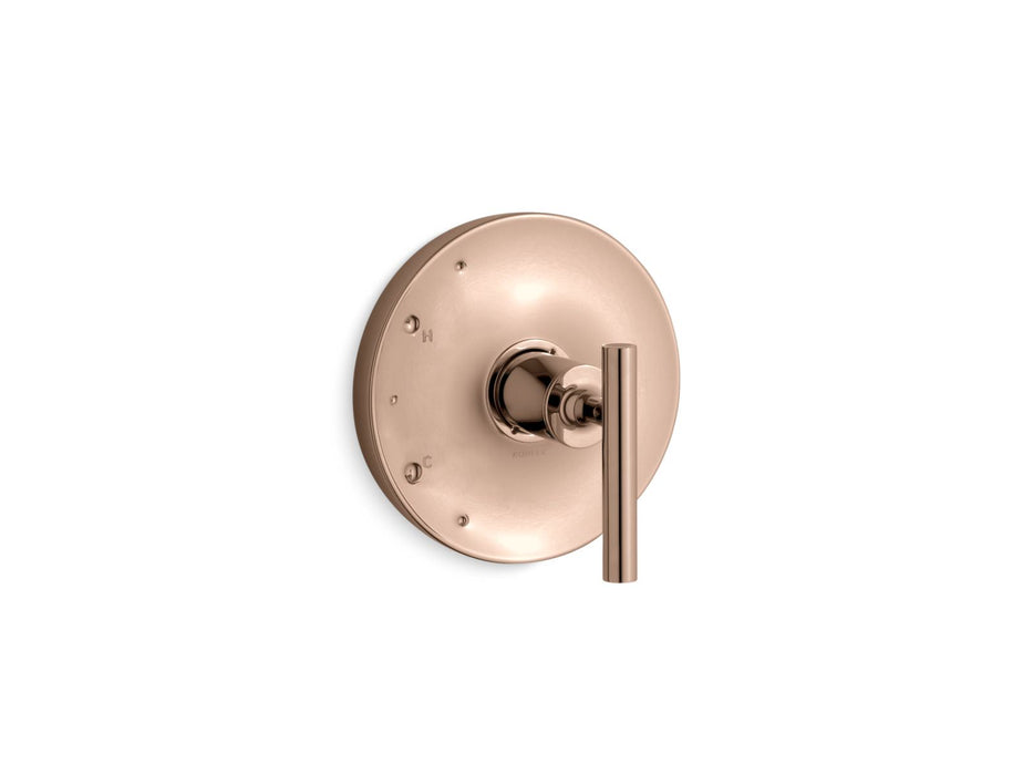 KOHLER K-TS14423-4 Purist Rite-Temp valve trim with lever handle, vibrant rose gold