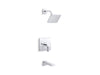 KOHLER K-TS23502-4 Parallel Rite-Temp Bath and Shower Trim Kit, 2.5 GPM, polished chrome