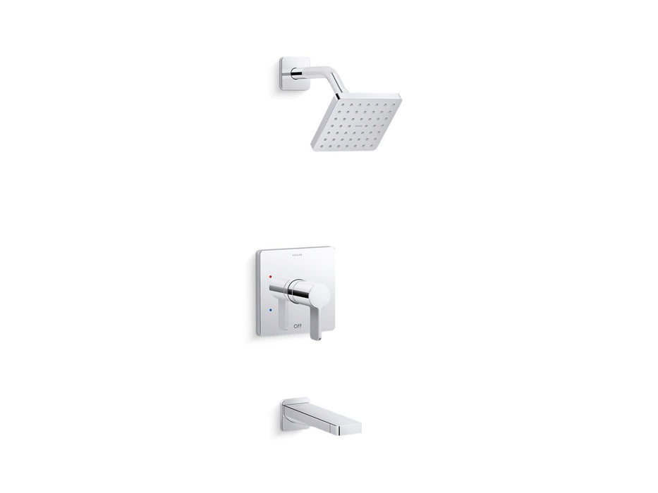 KOHLER K-TS23502-4 Parallel Rite-Temp Bath and Shower Trim Kit, 2.5 GPM, polished chrome
