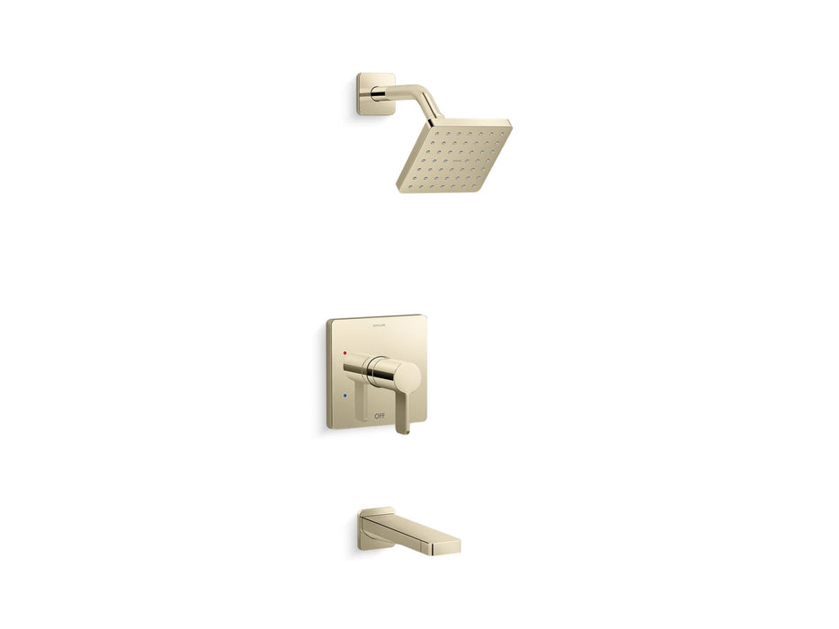 KOHLER K-TS23502-4 Parallel Rite-Temp Bath and Shower Trim Kit, 2.5 GPM, vibrant french gold