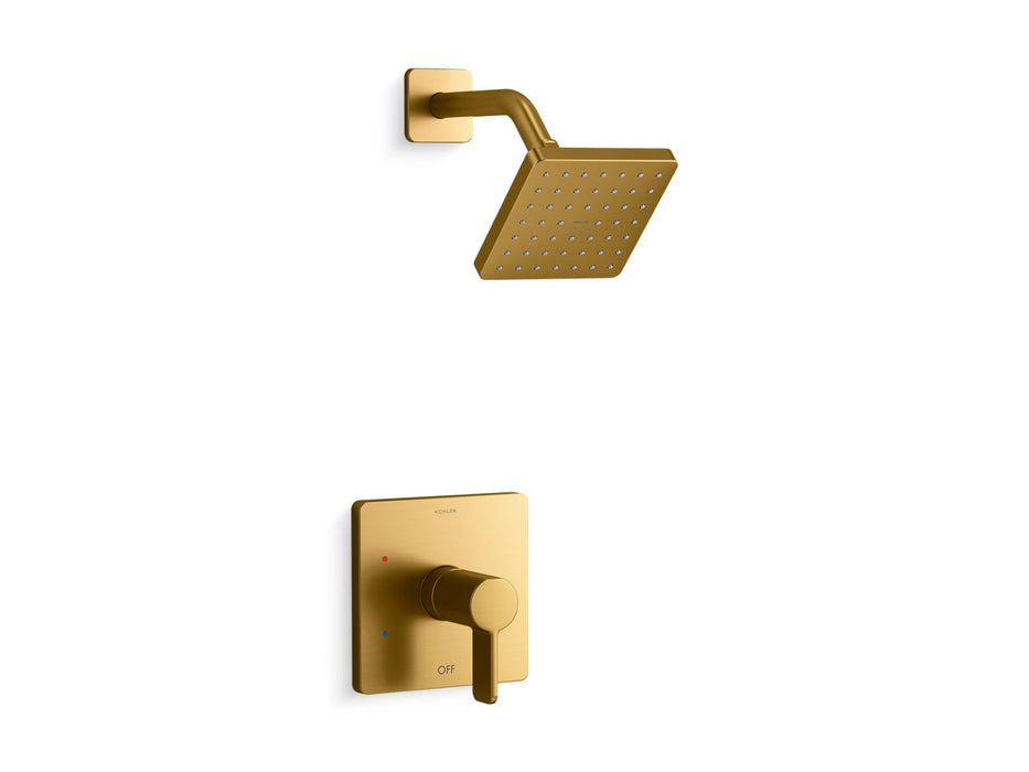 KOHLER K-TS23503-4G Parallel Rite-Temp shower trim kit,1.75 gpm, vibrant brushed moderne brass