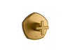 KOHLER K-TS27043-3 Occasion Rite-Temp valve trim with cross handle, vibrant brushed moderne brass