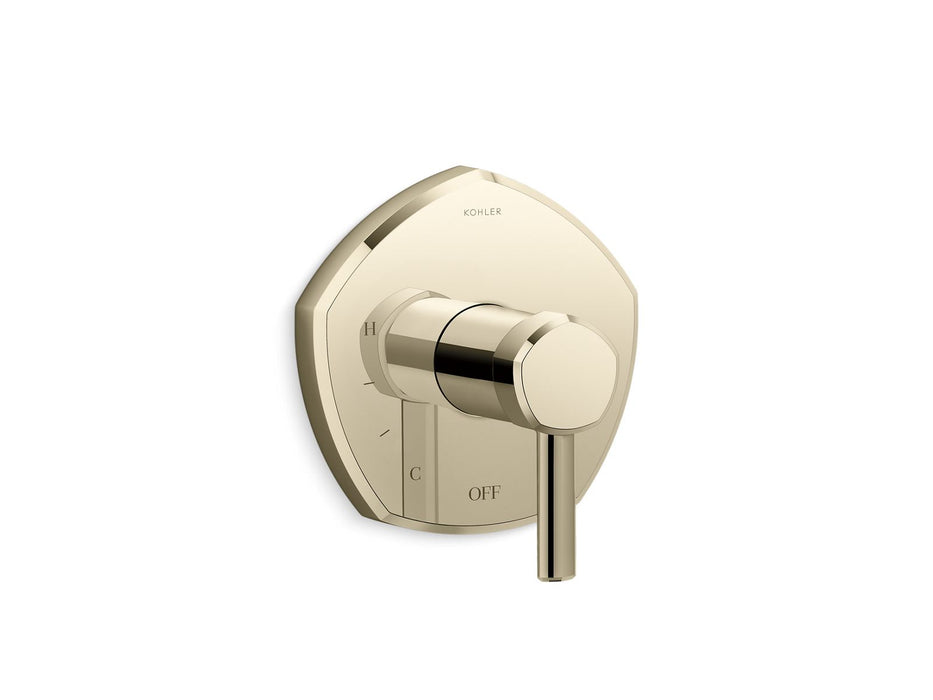 KOHLER K-TS27043-4 Occasion Rite-Temp valve trim with lever handle, vibrant french gold