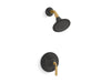 KOHLER K-TS27420-4 Tone™ Rite-Temp Shower Trim Kit, 2.5 GPM, matte black with brushed moderne brass