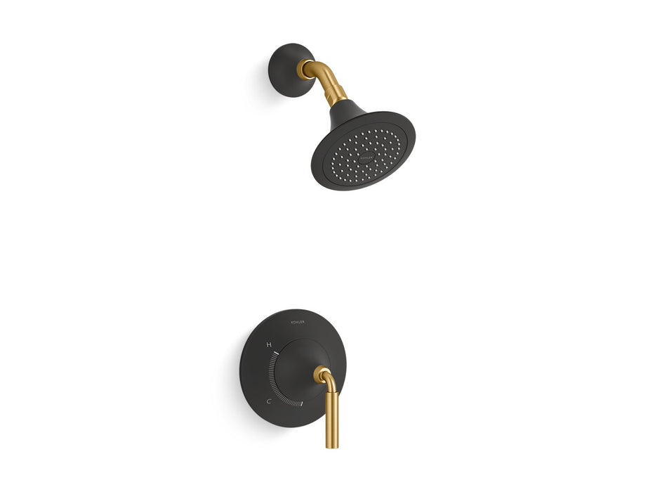 KOHLER K-TS27420-4 Tone™ Rite-Temp Shower Trim Kit, 2.5 GPM, matte black with brushed moderne brass