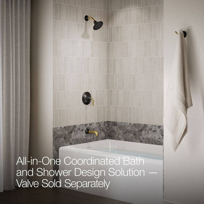 KOHLER K-TS27421-4 Tone™ Rite-Temp Bath and Shower Trim Kit, 2.5 GPM, matte black with brushed moderne brass - view 2