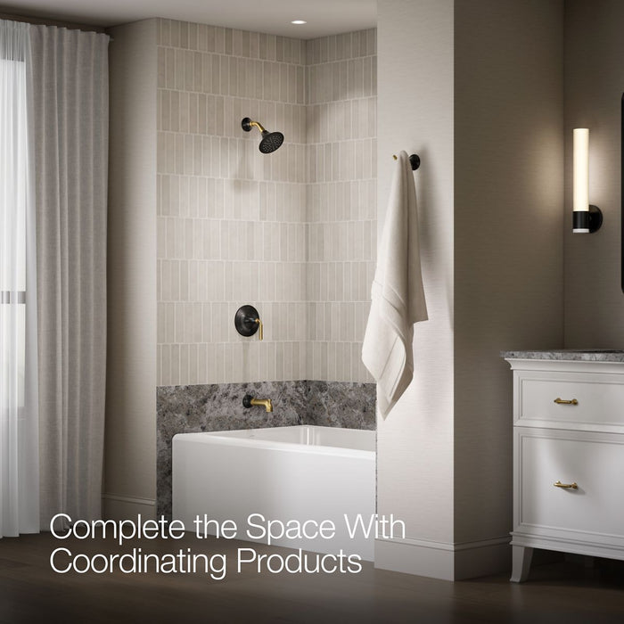 KOHLER K-TS27421-4 Tone™ Rite-Temp Bath and Shower Trim Kit, 2.5 GPM, matte black with brushed moderne brass - view 3