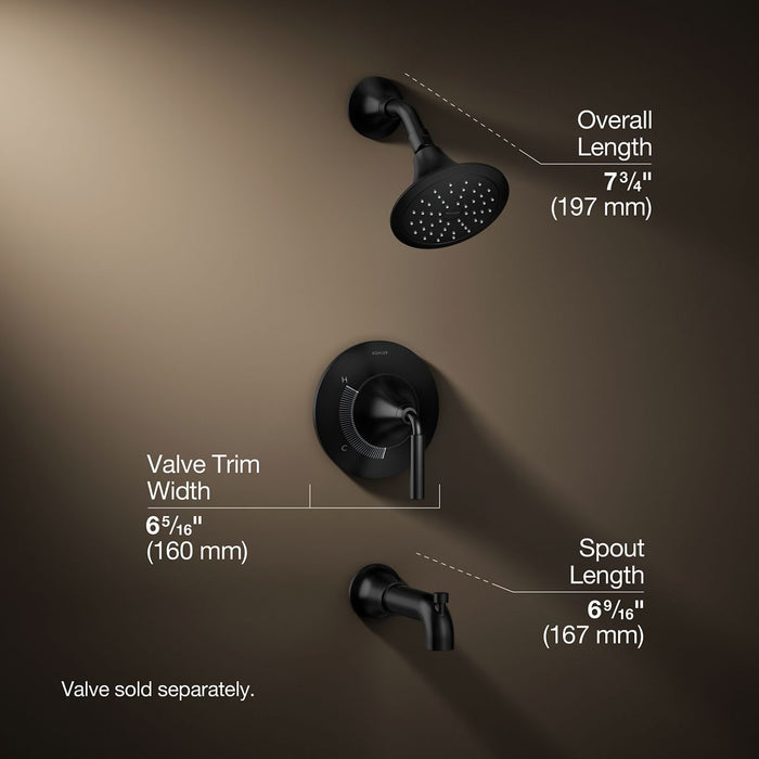 KOHLER K-TS27421-4 Tone™ Rite-Temp Bath and Shower Trim Kit, 2.5 GPM, matte black - view 5