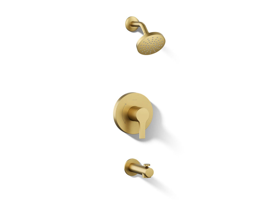 KOHLER K-TS35322-4G Elate Rite-Temp Bath and Shower Trim Kit, 1.75 GPM, vibrant brushed moderne brass