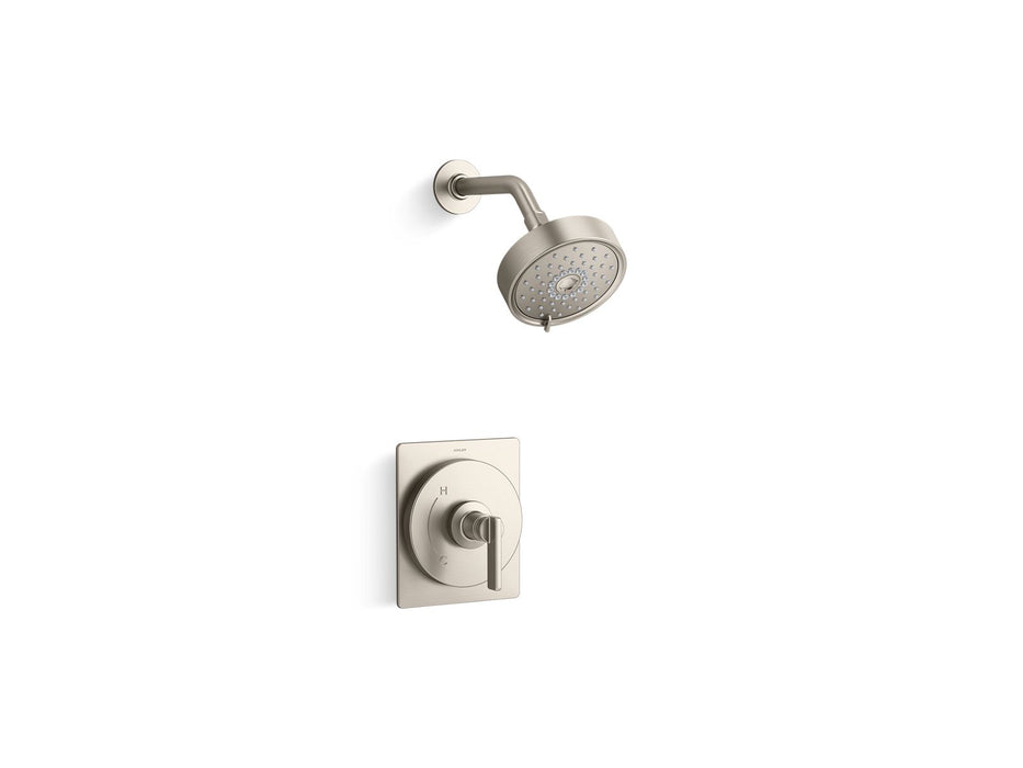 KOHLER K-TS38264-4Y Castia Rite-Temp® Shower Trim Kit, 2.5 GPM, Vibrant Brushed Nickel - 3/4 view of product