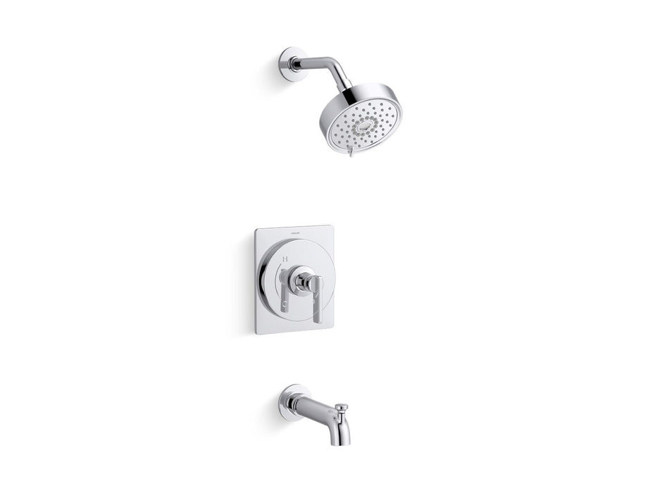 KOHLER K-TS38265-4G Castia Rite-Temp® Bath and Shower Trim Kit, 1.75 GPM, Polished Chrome - 3/4 view of product
