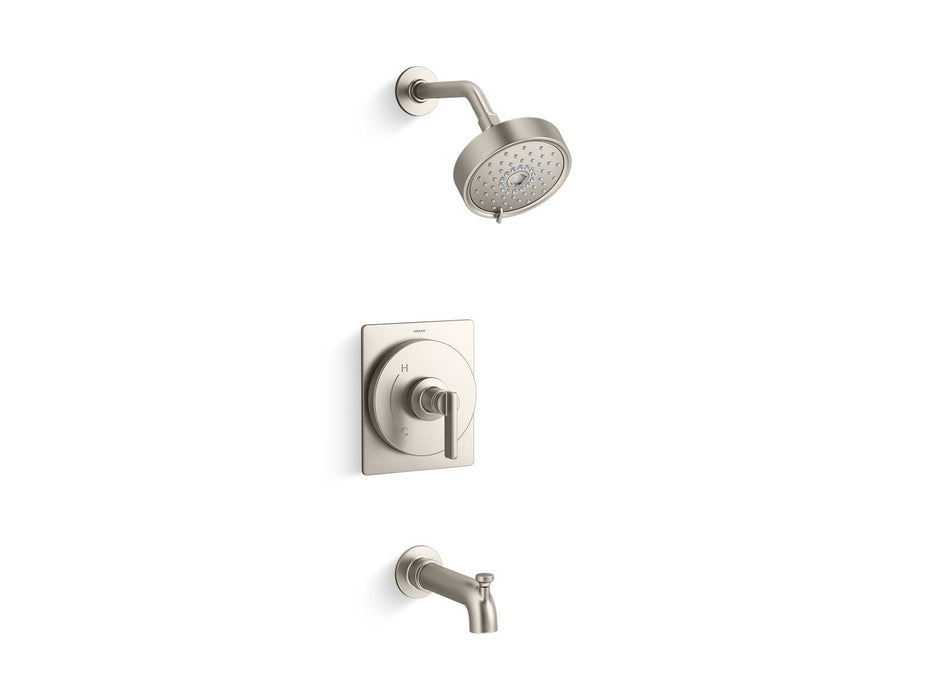 KOHLER K-TS38265-4G Castia Rite-Temp® Bath and Shower Trim Kit, 1.75 GPM, Vibrant Brushed Nickel - 3/4 view of product