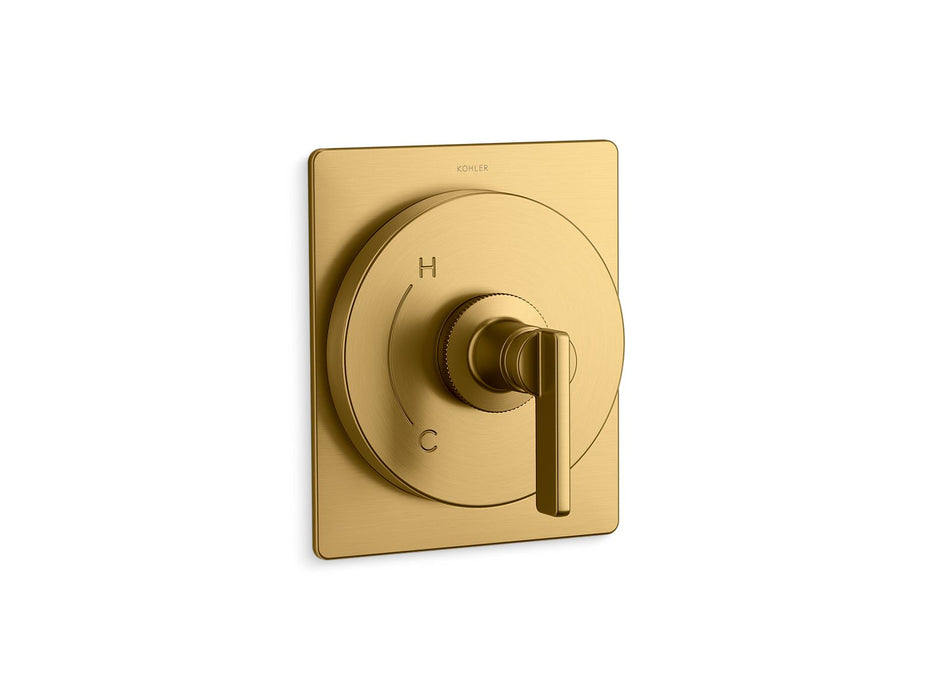 KOHLER K-TS38266-4 Castia Rite-Temp® Valve Trim, Vibrant Brushed Moderne Brass - 3/4 view of product