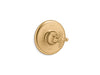 KOHLER K-TS72767-3 Artifacts Rite-Temp valve trim with cross handle, vibrant brushed moderne brass