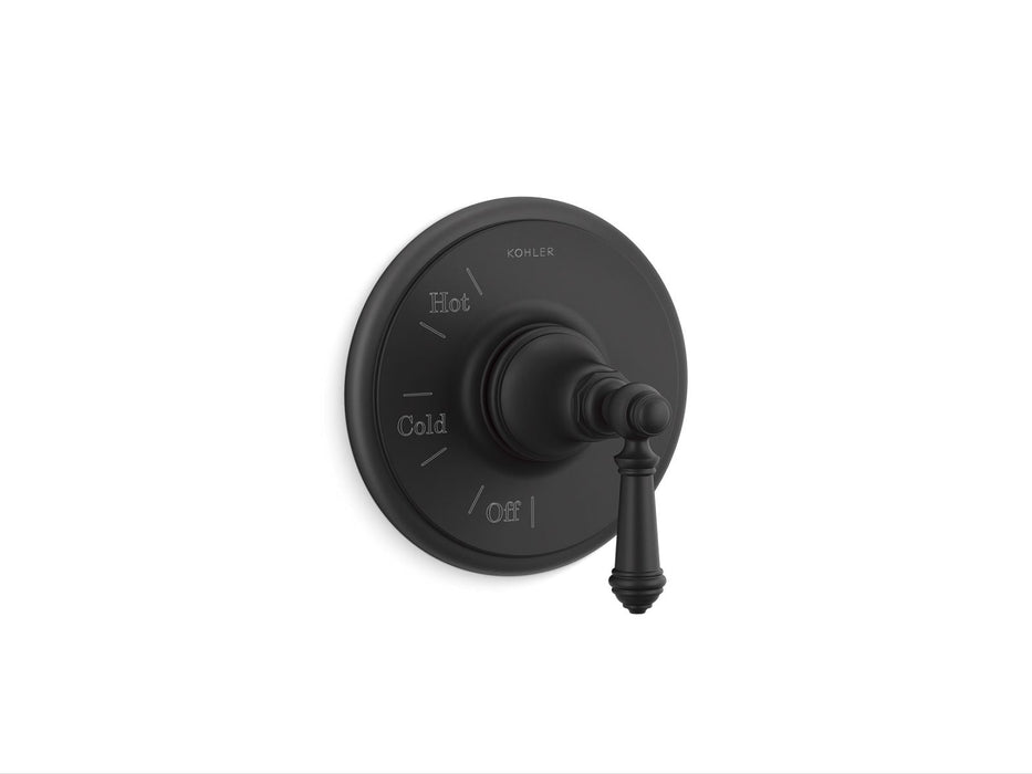 KOHLER K-TS72767-4 Artifacts Rite-Temp valve trim with lever handle, matte black