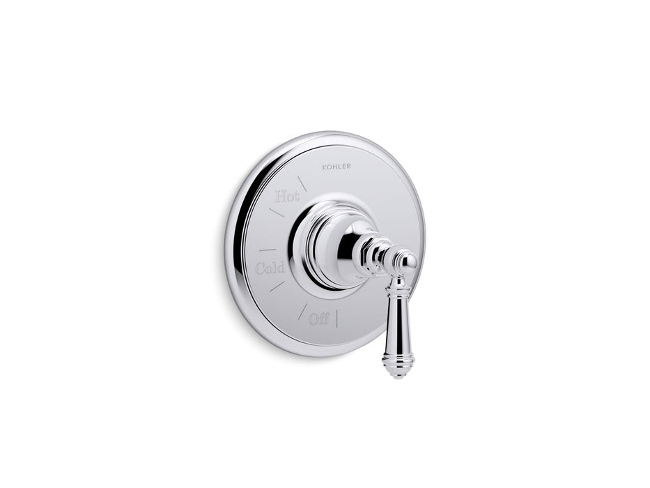 KOHLER K-TS72767-4 Artifacts Rite-Temp valve trim with lever handle, polished chrome