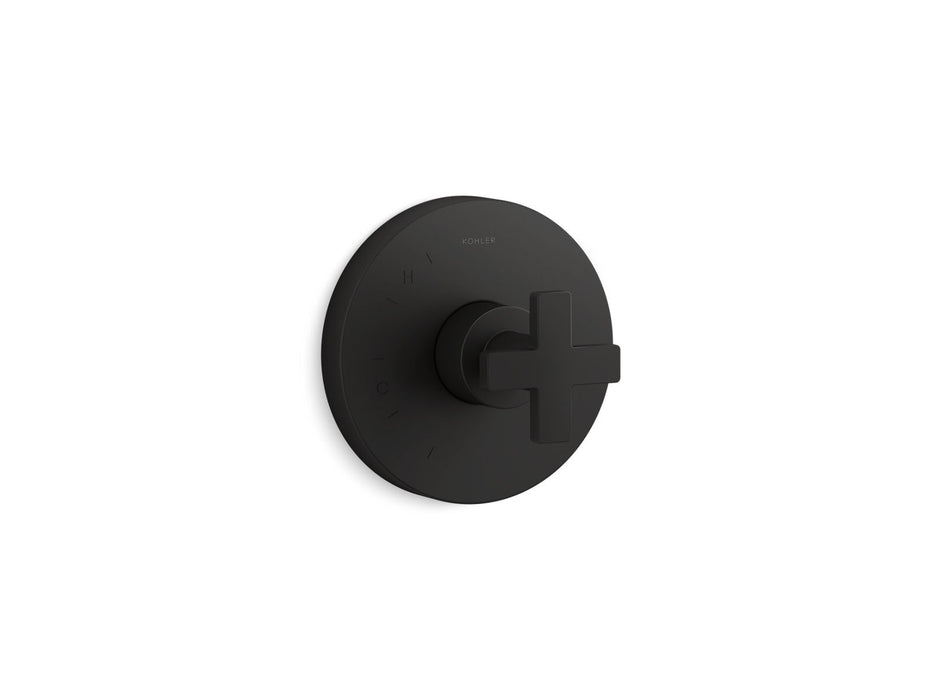 KOHLER K-TS73115-3 Composed Rite-Temp valve trim with cross handle, matte black