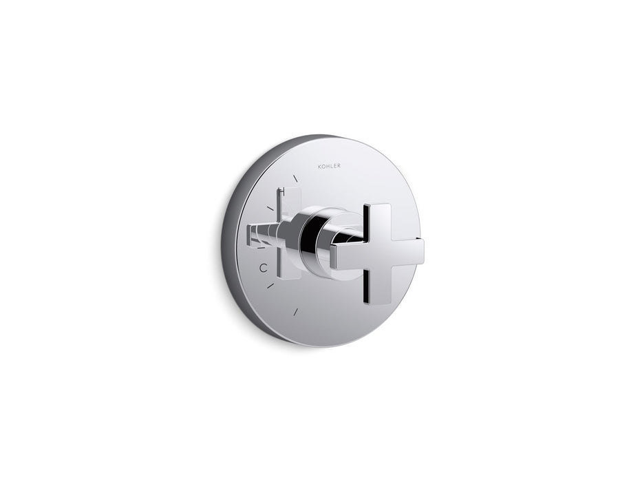 KOHLER K-TS73115-3 Composed Rite-Temp valve trim with cross handle, polished chrome