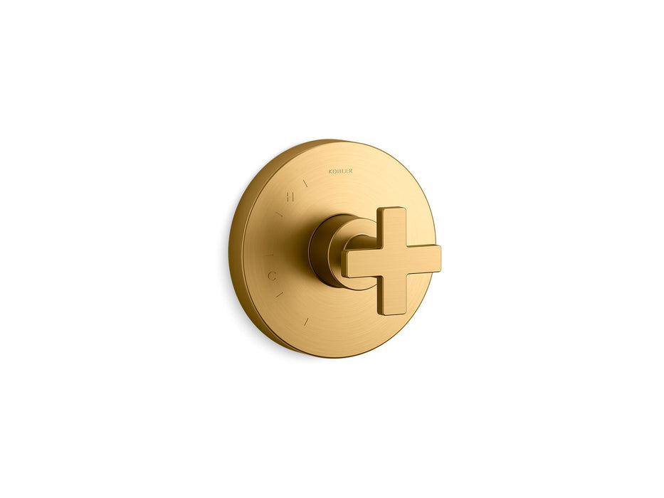 KOHLER K-TS73115-3 Composed Rite-Temp valve trim with cross handle, vibrant brushed moderne brass
