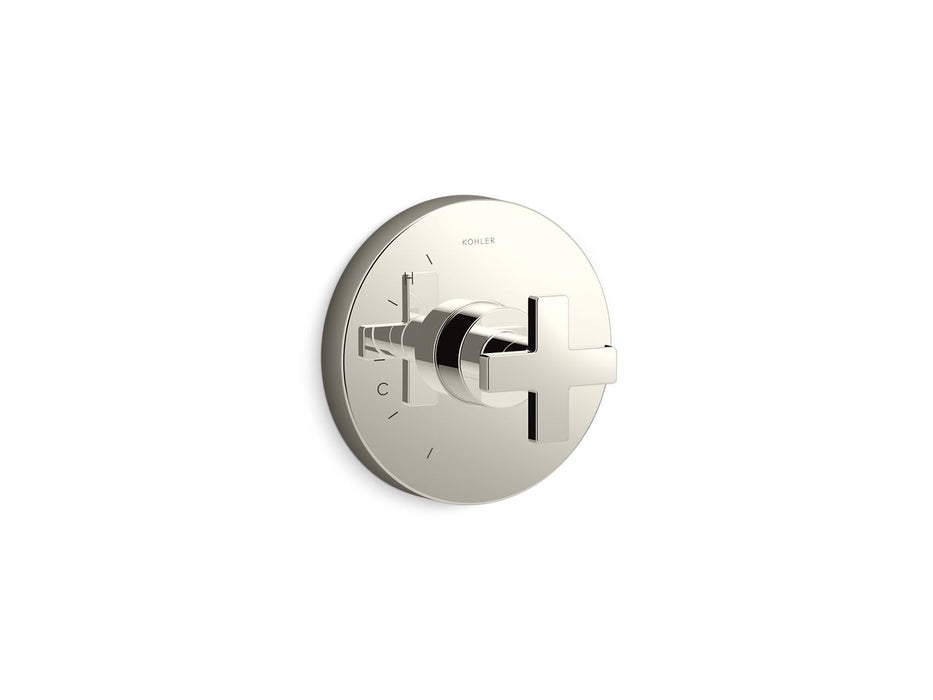 KOHLER K-TS73115-3 Composed Rite-Temp valve trim with cross handle, vibrant polished nickel